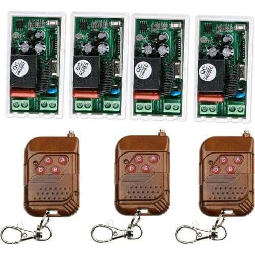220 v 1 ch RF wireless remote control switch 4* receiver+3 * transmitter Simple connection