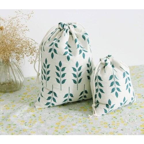 3pcs/set Cotton Linen Drawstring Organized Pouch Small Sundry Kids Toy Bag Travel Hanging Pocket Pouch