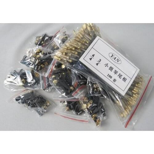 60 pcs violin black fine tuners +60 pcs violin tail Guts 3/4-4/4