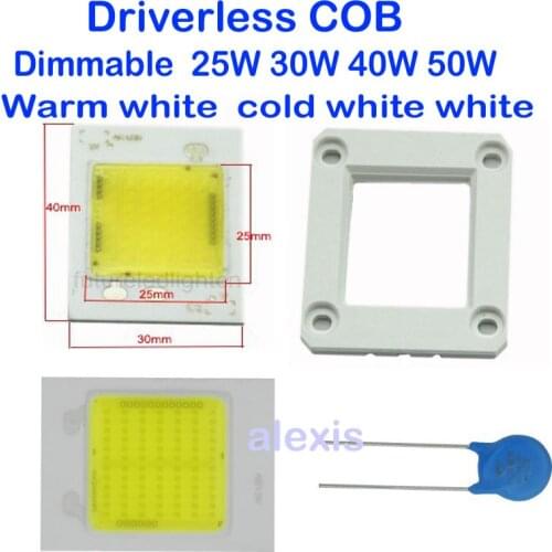 110v 220V Driverless ceramic cob module chips LED Lamp Bulb 50W 30W 20W Input LED Chip Smart IC Fit No Driver High Lumens Be