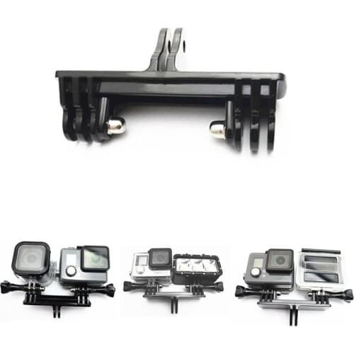 Suptig Dual Port Camera Holder Handle Grip Mount Tripod Adapter For Gopro Hero7 6 5 4 session 4 3+ 3 SJCAM Xiaomi Yi 4k Camera