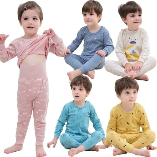 2021 Childrens Pajamas Sets Baby Boys Pyjamas Kids Cotton Teens Sleepwear Autumn Long-sleeved Nightwear Toddler Girl Clothes