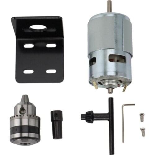ABSF 775 Motor DC 12V Lathe Press 775 Motor With Miniature Hand Drill Chuck And Mounting Bracket