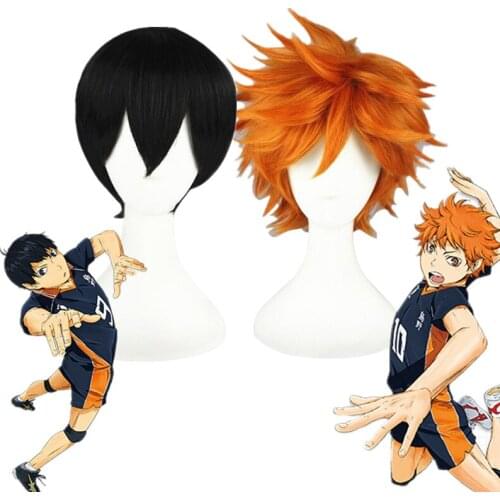 Haikyuu!! Hinata Shouyou Wigs Cosplay Costume Short Blond Hair Wigs Men Kageyama Tobio Kozume Kenma Cos Wigs Hair Halloween Wig