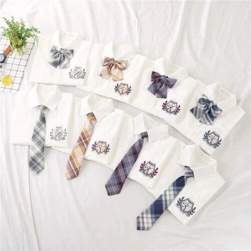 JK White Blouse Shirt 2021 Summer 12 Constellations Blouse White Short Sleeve Shirt Top With Tie Bow Student Shirt Girl and Boy