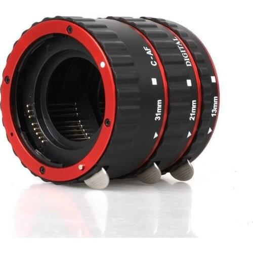 Red Metal Mount Auto Focus AF Macro Extension Tube/Ring for Kenko Canon EF-S Lens T5i T4i T3i T2i 100D 60D 70D 550D 600D 6D 7D