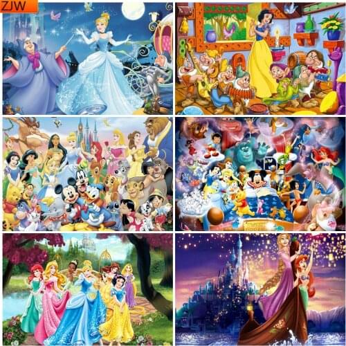 Cartoon Snow White Cinderella Princess Anime Diamond Painting Diamond Mosaic Cross Stitch Kits Room Decoration Disney
