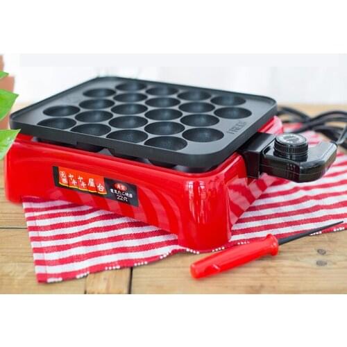 Small Takoyaki Maker BBQ Grill Non-stick pan Mini Frying pan baking plates electric Octopus Balls Machine 220V 800w With Gift