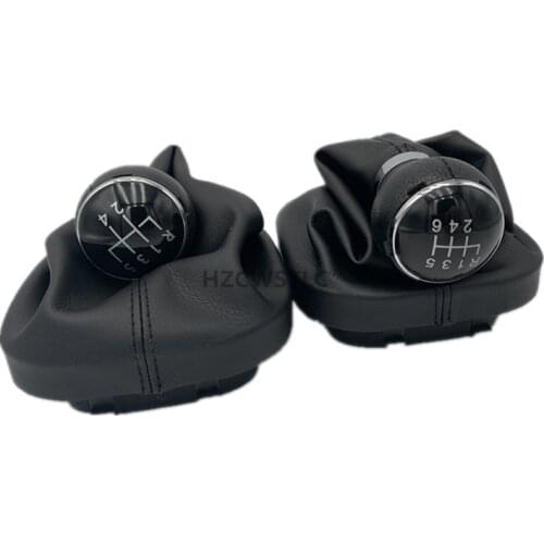 For VW PASSAT B5 Bora 5 6 Speed Gear Shift Knob Gaitor Boot PU Leather Black