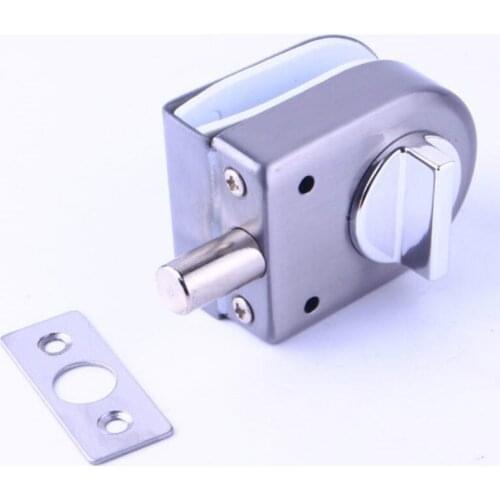 Single Central Glass Door Lock Stainless Steel Bolt Glass Door Locks Door Hasps For 10-12mm Glass Door Lock