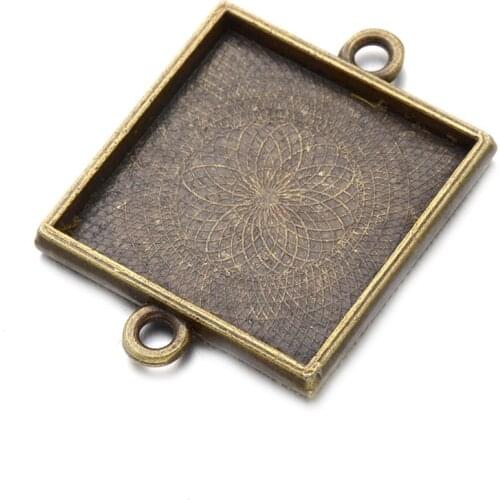 5pcs 3 Colors 37.6*27.9mm Cabochon Cameo Base Tray Bezel Blank DIY handmade necklace alloy round bottom accessories