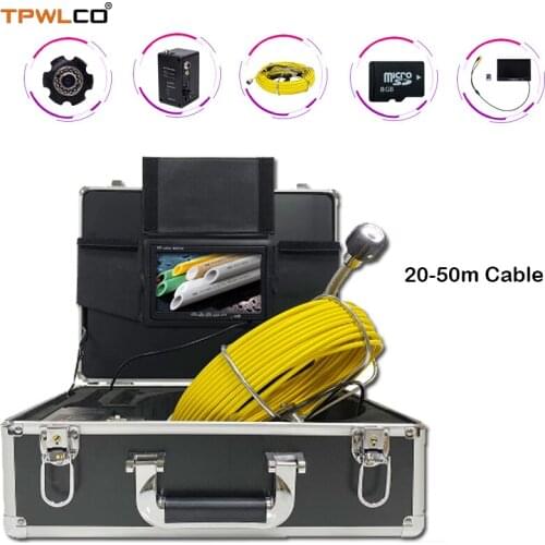 7inch Screen Monitor Underwater Industrial Camera System 8GB SD Card With DVR 20-50mCable Waterproof 23mm Pipe Security Camera