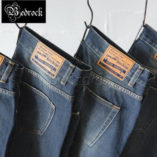 Casual nine-point washed Red Line Denim jeans Ami khaki distressed straight-leg pants men