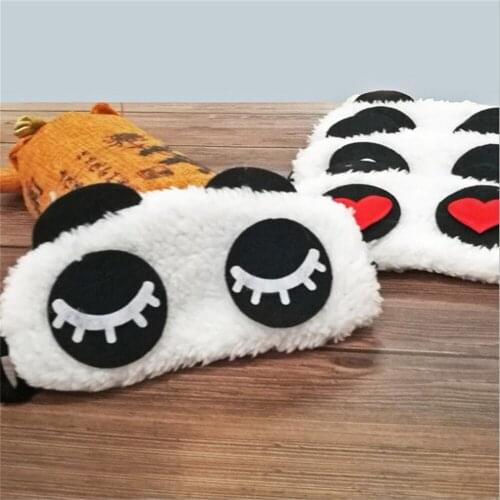 1pc Soft Mask Bandage On Eyes For Sleeping Cartoon Panda Relaxing Ice Or Hot Compress Eyeshade Sleeping Mask