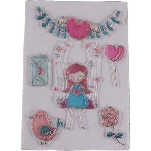 Lovely girl transparent clear stamp for DIY Scrapbooking/Card Making/Kids Christmas Fun Decoration Supplies