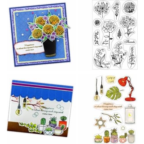 Simple Life Thanks Spring Flowers Cactus Clear Silicone Stamp DIY Scrapbooking Crafts Card Album Making New Supplies 2020