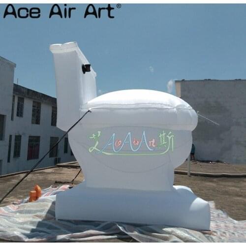 Factory directly sewing Oxford fabric inflatable toilet seat with blower,inflatable stool for world toilet day