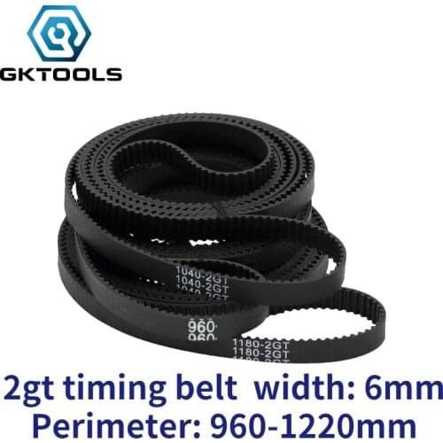 GKTOOLS C-15 3D Printer GT2 6mm Closed Loop Rubber 2GT Timing Belt Length 960 976 1000 1040 1100 11440 1164 1180 1210 1220 mm