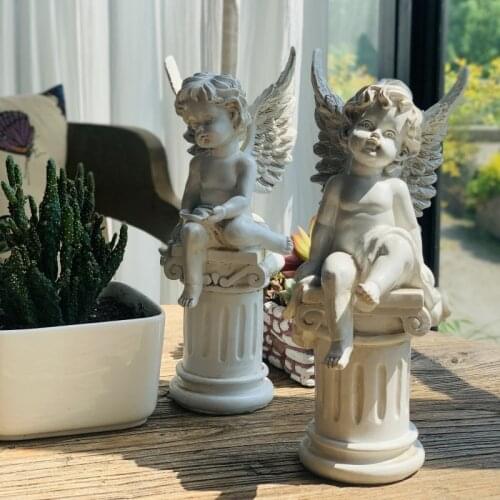 Retro Roman column little angel european style decor ornaments creative American home decoration accessories for living room