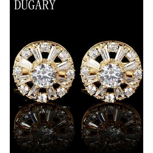 DUGARY Luxury shirt cufflinks for mens Brand cuff buttons cuff links gemelos High Quality crystal wedding abotoaduras Jewelry
