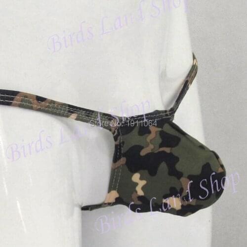 Sexy Underwear Mens Thongs T-back Bulge Pouch Camo printed G4034