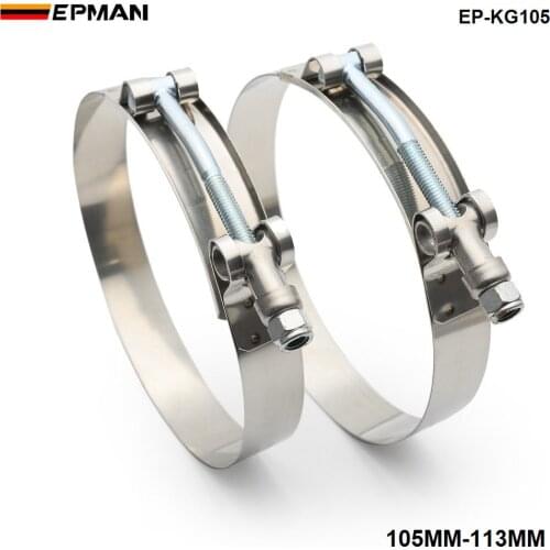 4.0" INCH (105MM-113MM) SILICONE TURBO HOSE COUPLER T BOLT SUPER CLAMP KIT EP-KG105