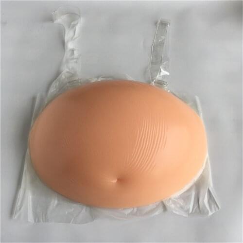 Big 8~10 months silicone baby bump pregnant belly self adhesive fake stomach 3000g 7 cm high