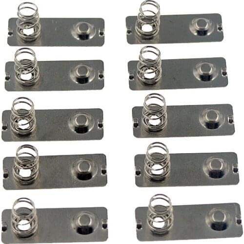 10pcs/ 24x9mm Replacement Metal Batteries Spring Contact Plate Silver For AA AAA Battery case