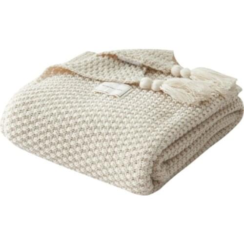 Super Warm Soft Blankets Bedspread on the Bed Sofa Blanket Tassel Knitting Ball Wool Leisure Soft Warm Blankets for Home