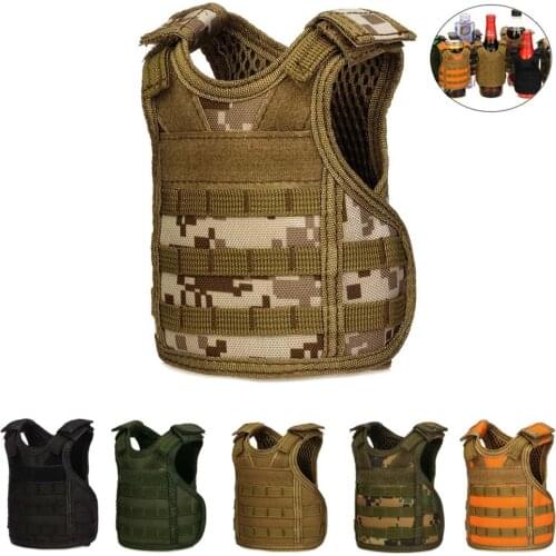 Tactical Beer Vests Beverage Cooler Military Beverage Holder for 12oz or 16oz Cans or Bottles with Adjustable Shoulder Straps