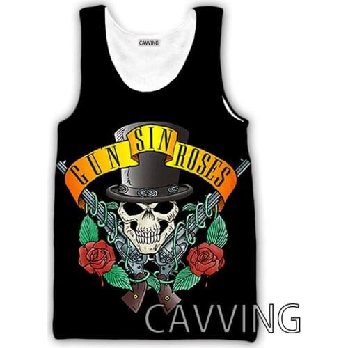 CAVVING 3D Printed Guns N Roses Rock Band Tank Tops Harajuku Vest Summer Undershirt Shirts Streetwear for Men/women