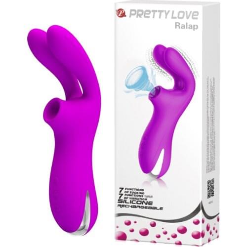 Pretty love 7 function vibrator 7 speed suction auto cleaning silicone rabbit g spot rechargeable clitoris massager sex toy