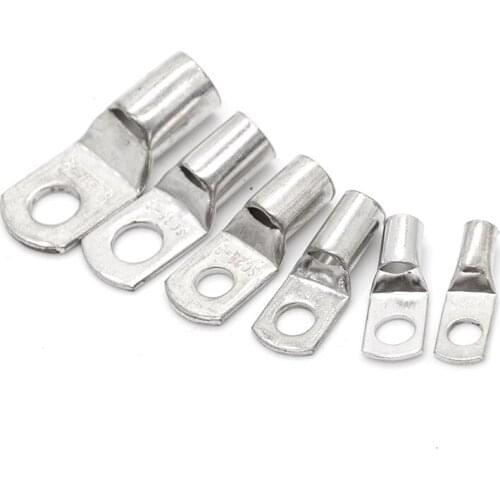 20pcs SC6-5/6 M4/M5/M6/M8 4mm2 6mm2 10/16/25mm2 35/50mm2 4mm 5mm 6mm 8mm Bolt Hole Tinned Copper Cable lugs Battery Terminals