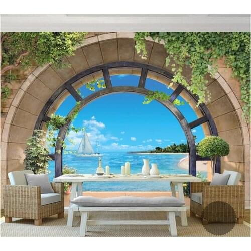 Wellyu Custom wallpaper 3D stereo mural cement wall rose flower large background wall European balcony landscape mural фотообои