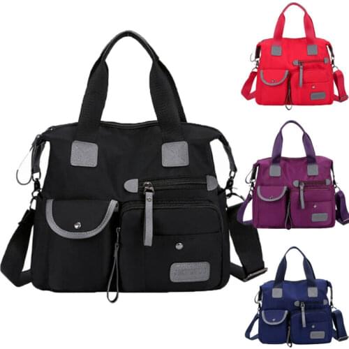 Womens Ladies Travel Large Capacity Tote Multi-Pocket Waterproof Messenger Cross Body Nylon Shoulder Bag Outdoor Camping Bags