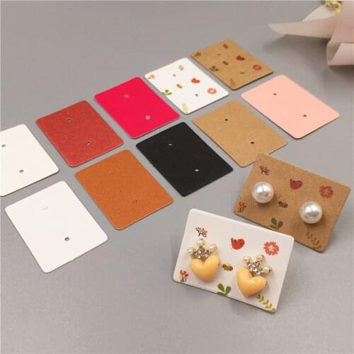 Exquisite Simple Style 50pcs 35*25mm Colorful Stud Earring Packing Hang Tags Flower&Lingge Jewelry Packing Holder