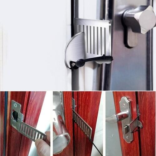 Portable Travel Door Lock Punch-Free Hotel Apartment Security Door Lock Punch-Free Portable Door Stopper Travel Anti-Theft Lock
