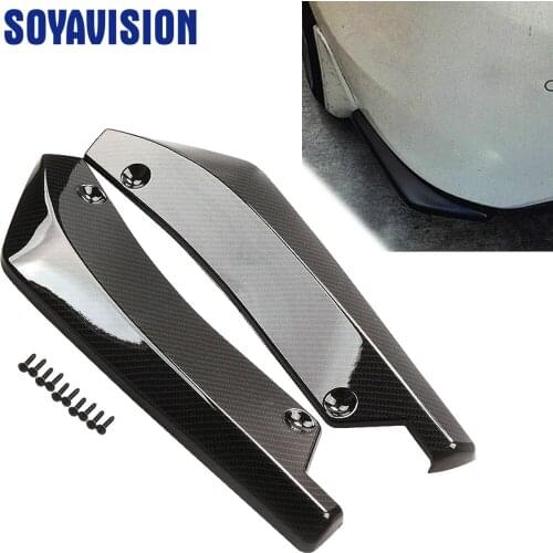 2xUniversal Rear Bumper Lip Angle Splitters Diffuser Decorative Protection Winglets Side Skirt Extensions