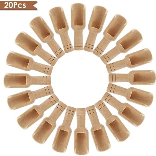 20pcs Coffee Wooden Spoons Spices Milk Powder Spoon Bath Salt Spoon For Spices Beans Rice Tea Flour Sugar