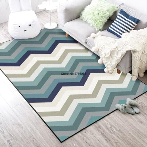 200*300cm fashion Nordic light green blue gray wave pattern bedroom living room kitchen floor mat carpet customization
