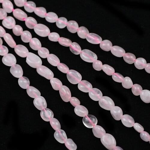 4-8mm Irregular Pink Crystal Quartz Stone Natural Gem Loose Spacer Beads For Jewelry Making DIY Charms Bracelet Accessories 15"