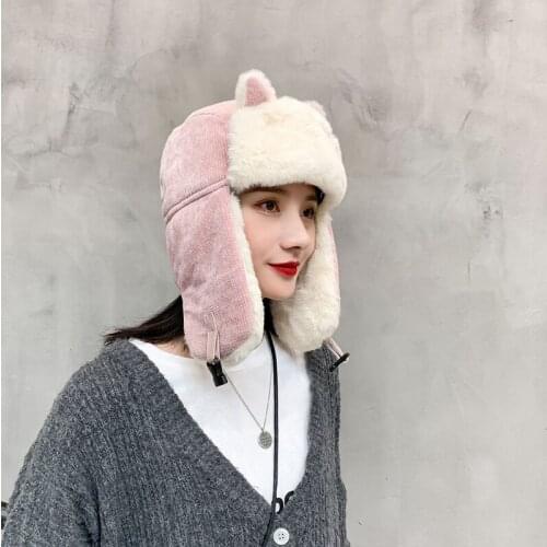 4 colors available New arrival fashion comfortable holiday cute wild women hat winter warm high quality fresh vintage bomber hat