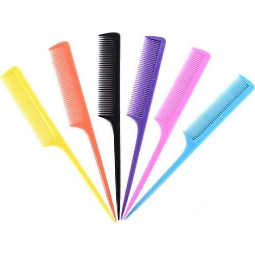 5pcs Colorful Hair Pointed tail Comb nicety type clip design brush salon tools barber combs hairdresser keratin escova de cabelo