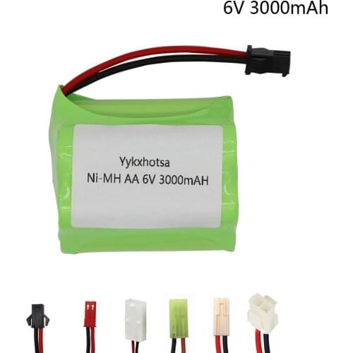 6v 3000mAh NiMH Battery pack For Rc toys Cars Tanks RC Robots Gun 6v Battery SM/JST/EL-2P/Tamiya Plug