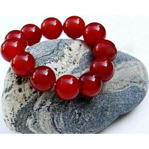 Red natural agate bracelet jade bracelet South Red chalcedony crystal bracelet jewelry beads hand on men and wome