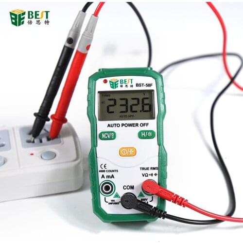 BST-58F Auto Gamma Multimetro Digitale 4000 Conta AC/DC Tensione Corrente Resistenza Misuratore di Capacità Frequenza Tester
