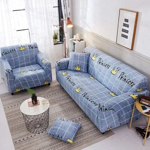 Geometric Flower Cartoon Style Sofa Cover All-inclusive Elastic Dustproof and Stain Resistant Sofa Cover