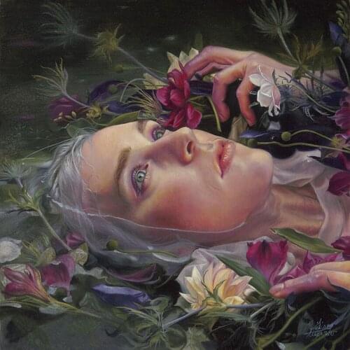 Girl and Flowers Diy Painting Cross Stitch Rhinestone Mosaic 5D Full Square Diamond Embroidery Beads Decor Gifts