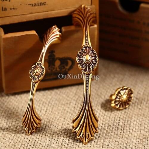 Hotsale 10PCS/lot European Antique Furniture Door Handles Cupboard Wardrobe Drawer Kitchen Cabinet Pull Handles and Knobs