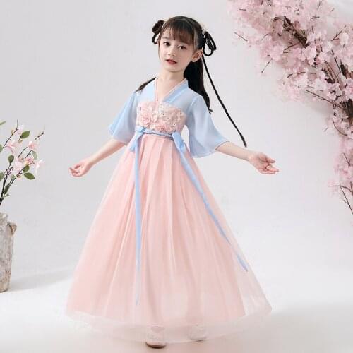 H2536 Childrens Cosplay Costumes Girls Performance Clothes Halloween Party Hanfu Dress Ancient Chinese Princess Fairy Costume